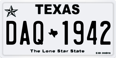 TX license plate DAQ1942