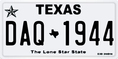 TX license plate DAQ1944