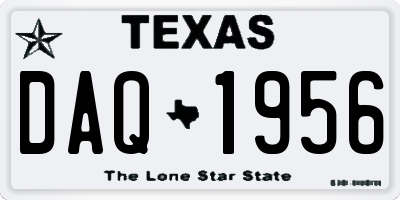 TX license plate DAQ1956