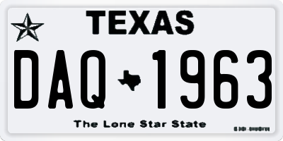 TX license plate DAQ1963