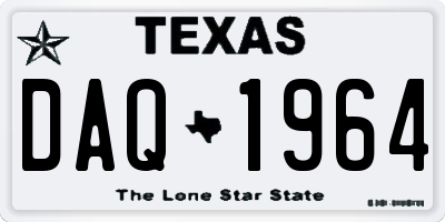 TX license plate DAQ1964