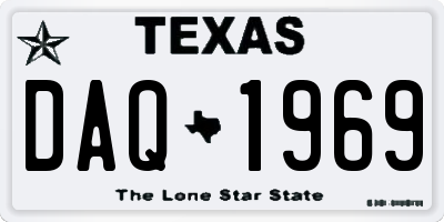 TX license plate DAQ1969