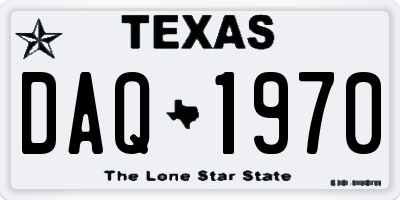 TX license plate DAQ1970