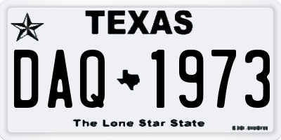 TX license plate DAQ1973