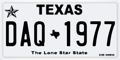 TX license plate DAQ1977