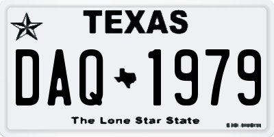 TX license plate DAQ1979