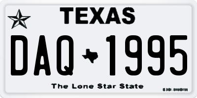 TX license plate DAQ1995
