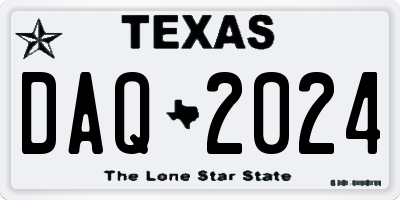 TX license plate DAQ2024