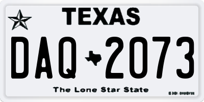 TX license plate DAQ2073