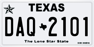 TX license plate DAQ2101