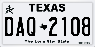 TX license plate DAQ2108