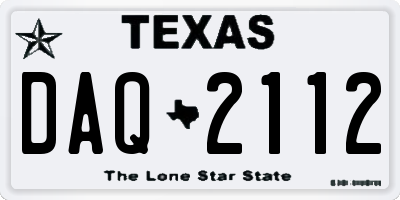TX license plate DAQ2112