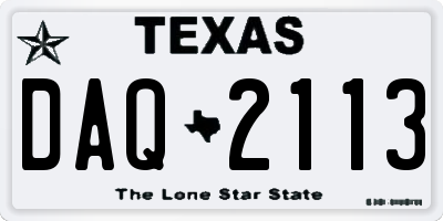 TX license plate DAQ2113