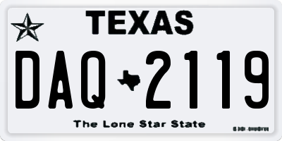 TX license plate DAQ2119