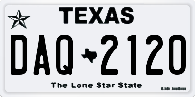 TX license plate DAQ2120