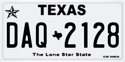 TX license plate DAQ2128