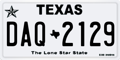 TX license plate DAQ2129