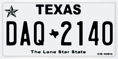 TX license plate DAQ2140