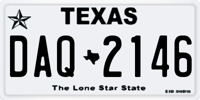 TX license plate DAQ2146