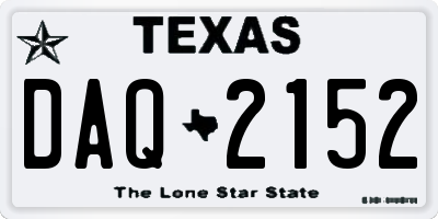 TX license plate DAQ2152
