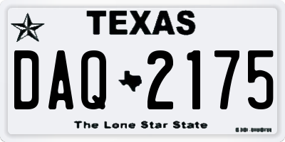 TX license plate DAQ2175