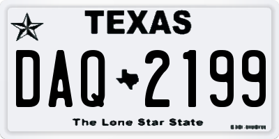 TX license plate DAQ2199