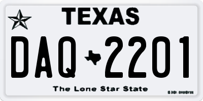 TX license plate DAQ2201