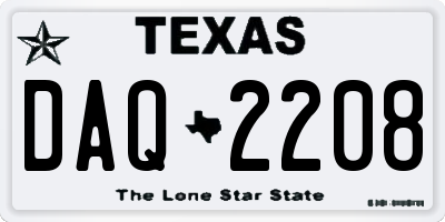 TX license plate DAQ2208