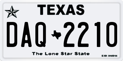 TX license plate DAQ2210