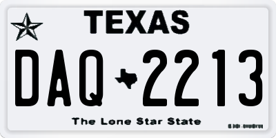 TX license plate DAQ2213