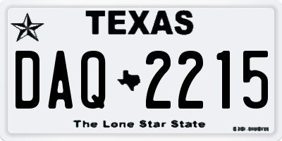 TX license plate DAQ2215