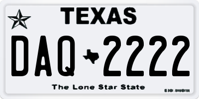 TX license plate DAQ2222