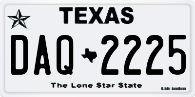 TX license plate DAQ2225