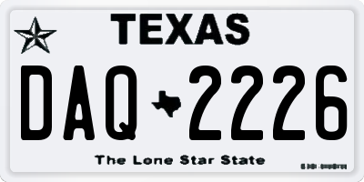 TX license plate DAQ2226