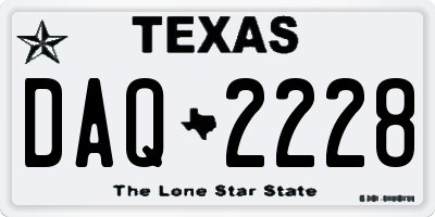 TX license plate DAQ2228