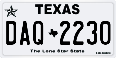 TX license plate DAQ2230