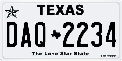 TX license plate DAQ2234