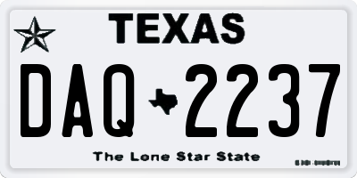 TX license plate DAQ2237