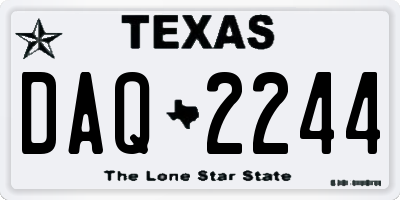 TX license plate DAQ2244