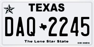 TX license plate DAQ2245