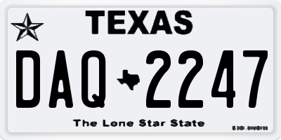 TX license plate DAQ2247