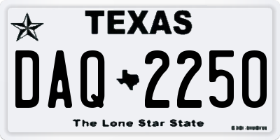 TX license plate DAQ2250