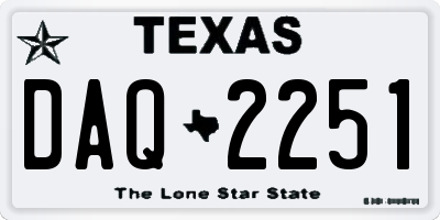 TX license plate DAQ2251