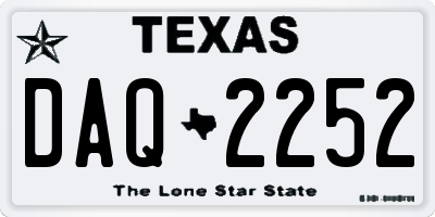 TX license plate DAQ2252