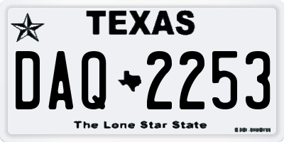 TX license plate DAQ2253