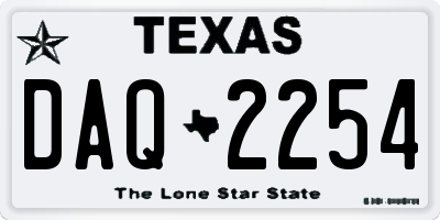 TX license plate DAQ2254