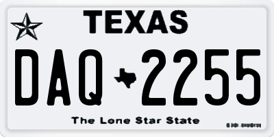 TX license plate DAQ2255
