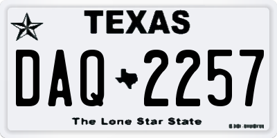 TX license plate DAQ2257