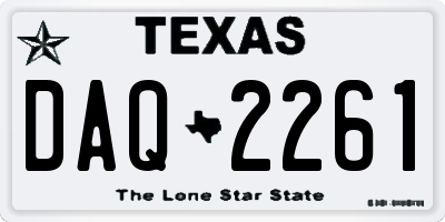 TX license plate DAQ2261