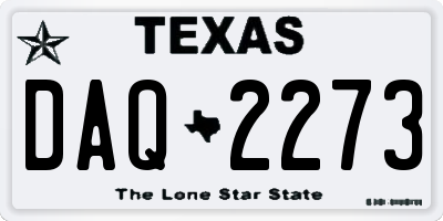 TX license plate DAQ2273